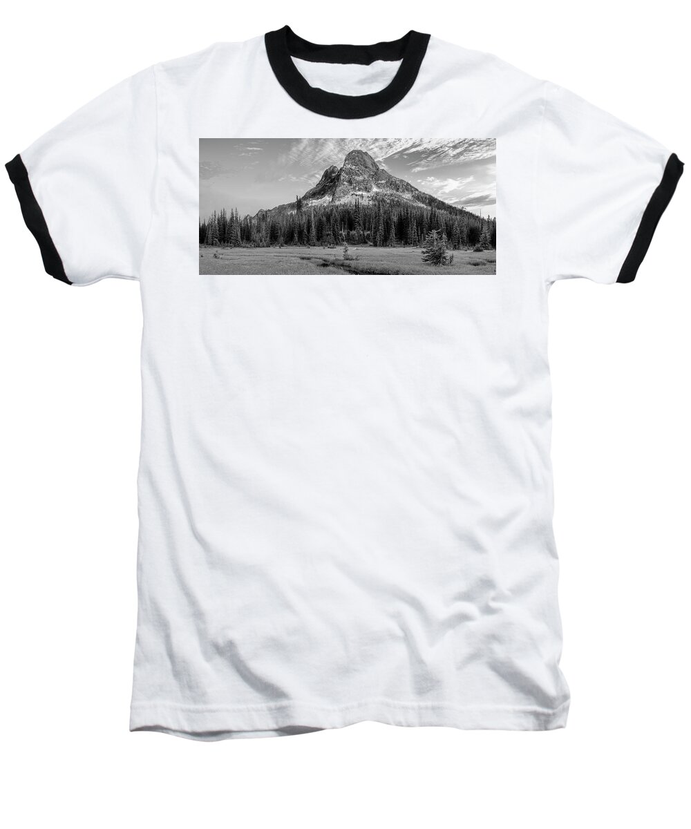North Cascades National Park Baseball T-Shirt featuring the photograph Liberty Mountain at Sunset by Jon Glaser