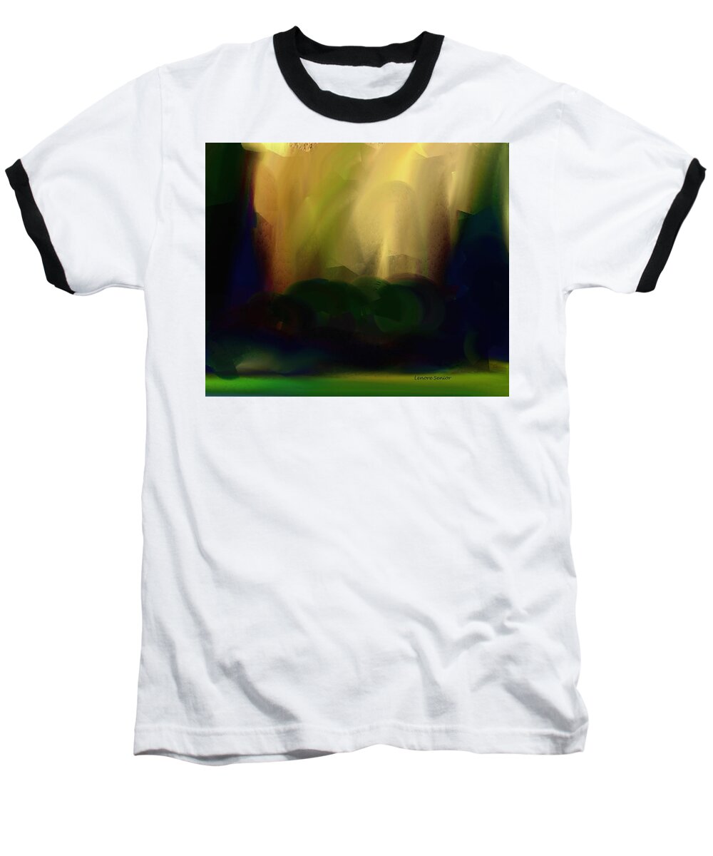 Abstract Baseball T-Shirt featuring the painting Light on the Horizon by Lenore Senior
