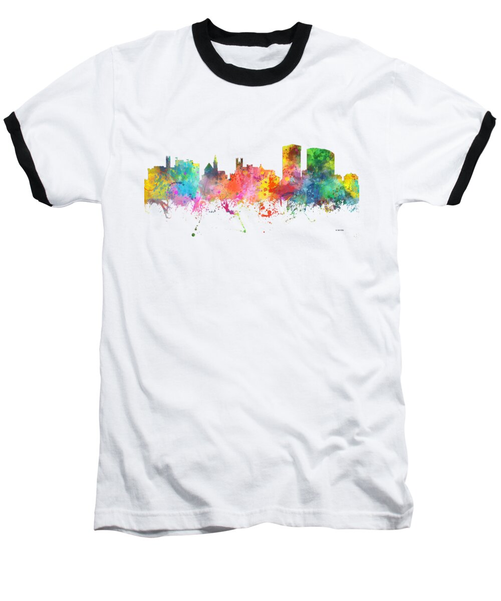 Limerick Ireland Skyline Baseball T-Shirt featuring the digital art Limerick Ireland Skyline by Marlene Watson