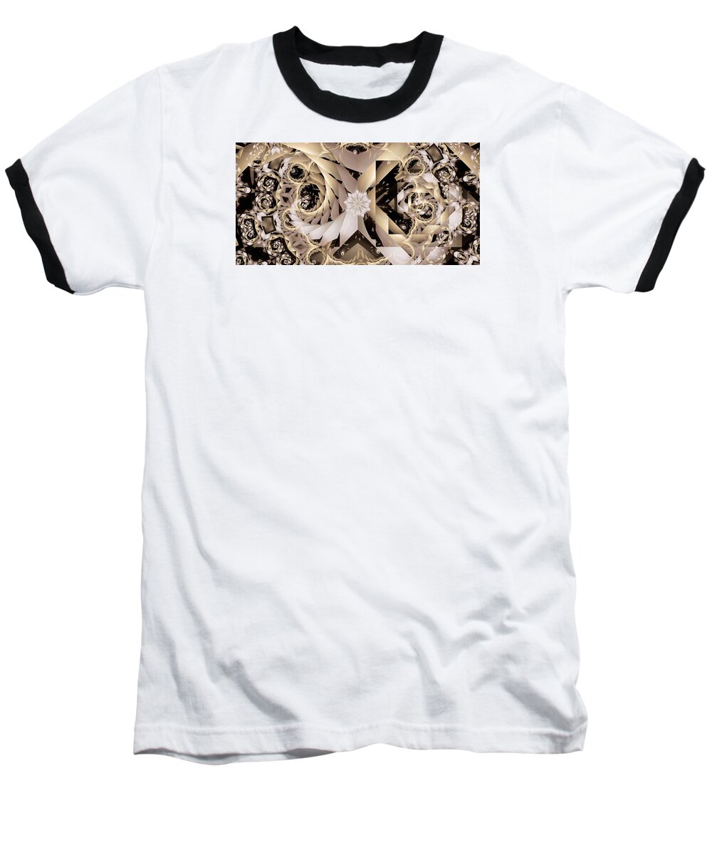 Abstract Baseball T-Shirt featuring the digital art Linen and Silk by Ronald Bissett