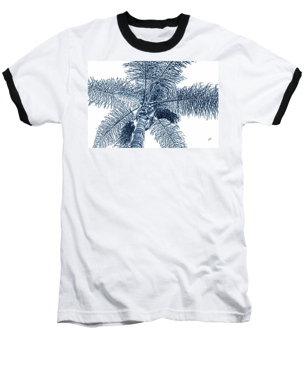 Palm Baseball T-Shirt featuring the photograph Looking Up At Palm Tree Blue by Ben and Raisa Gertsberg