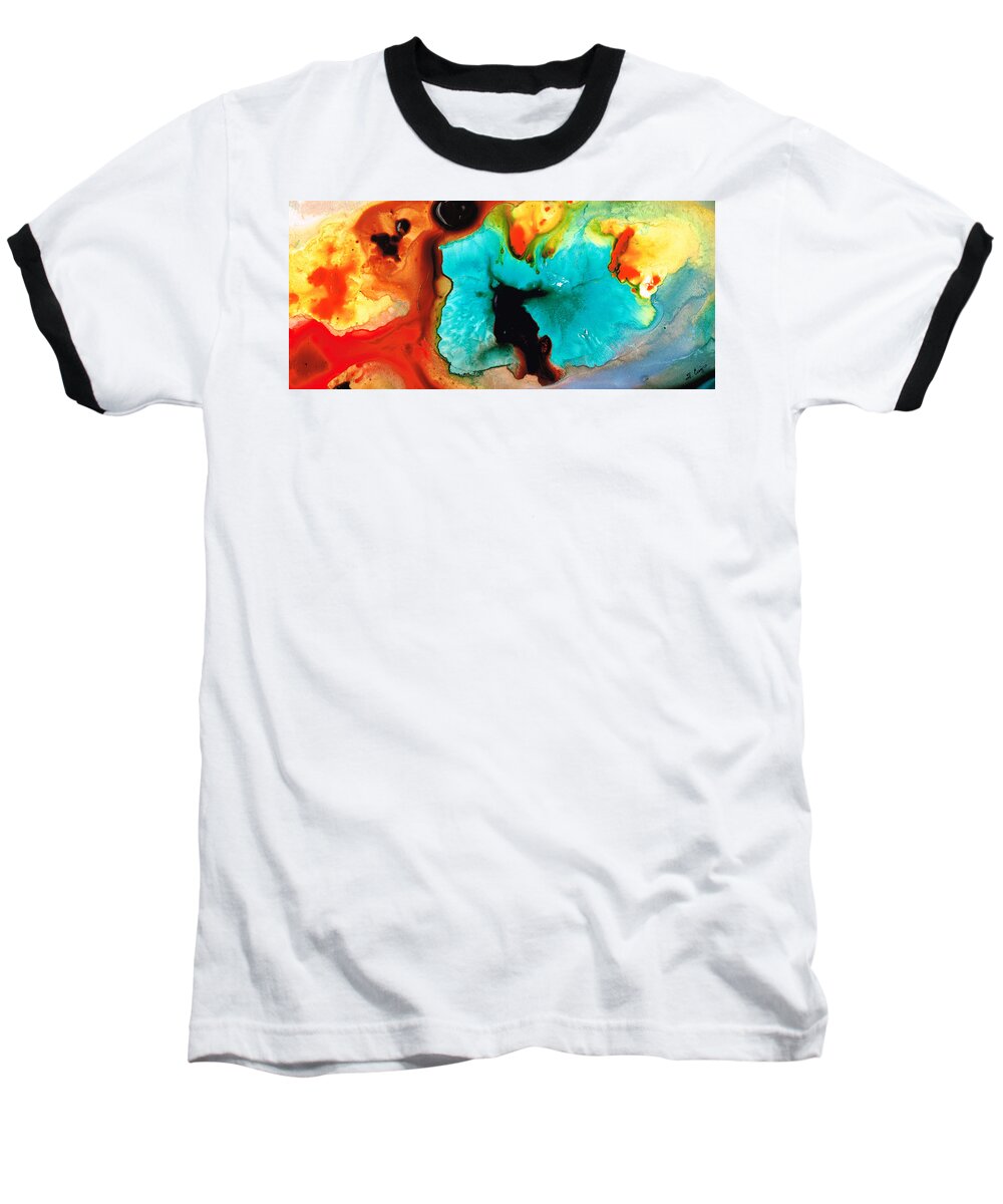 Abstract Art Baseball T-Shirt featuring the painting Love And Approval by Sharon Cummings
