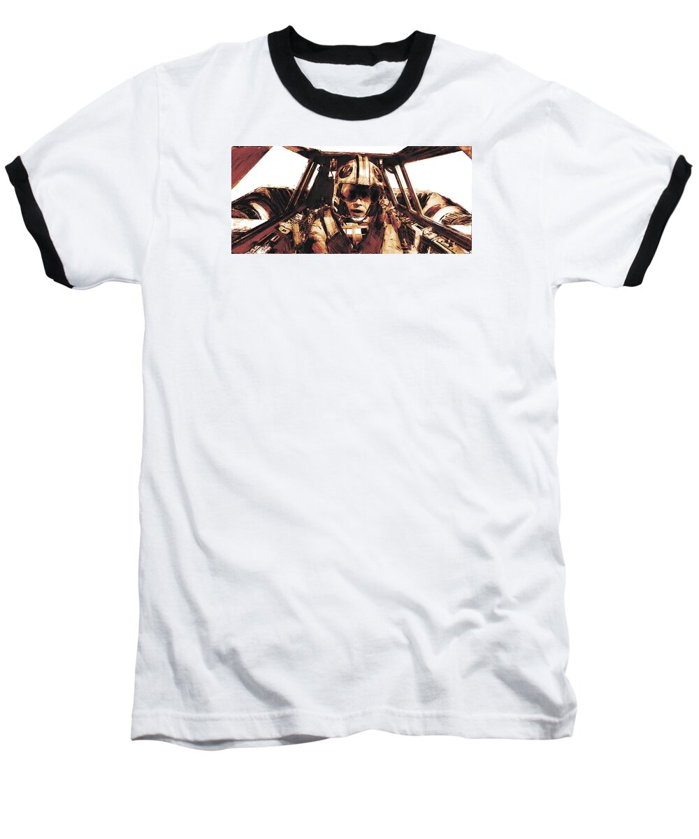 Star Wars Baseball T-Shirt featuring the digital art Luke Snowalker by Kurt Ramschissel