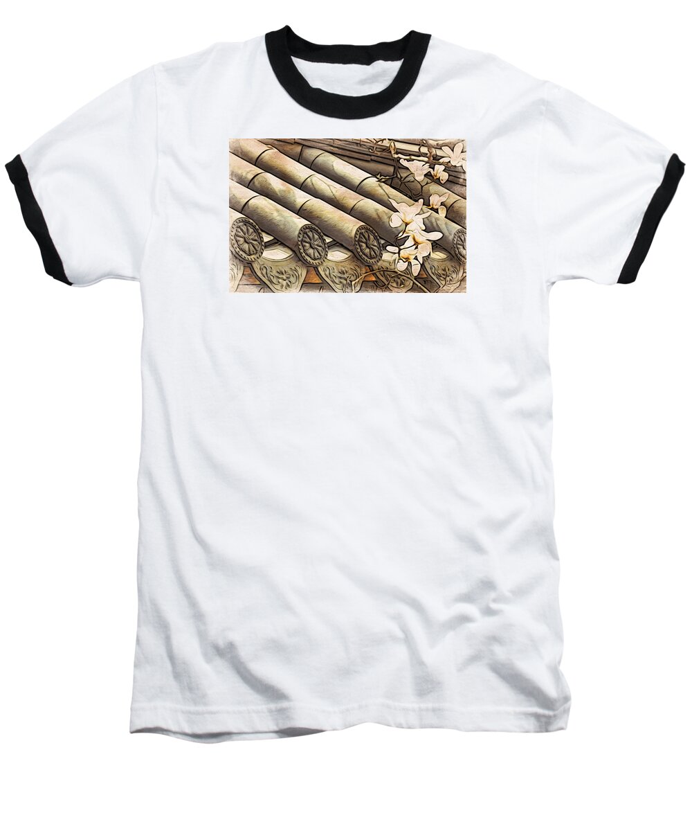 Asia Baseball T-Shirt featuring the digital art Magnolia Tiles by Cameron Wood