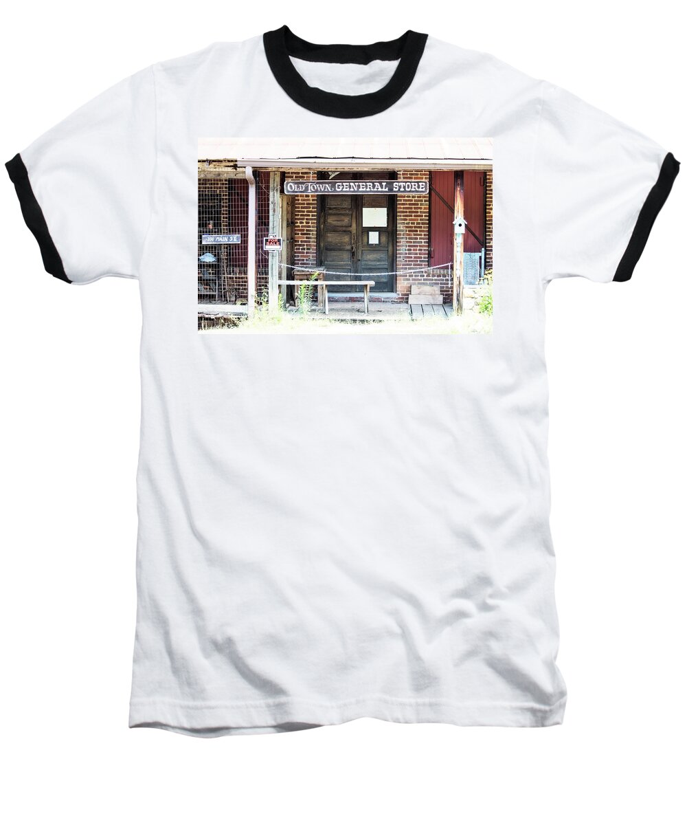 Old Town General Store Baseball T-Shirt featuring the photograph Main Street for Sale by Mary Ann Artz