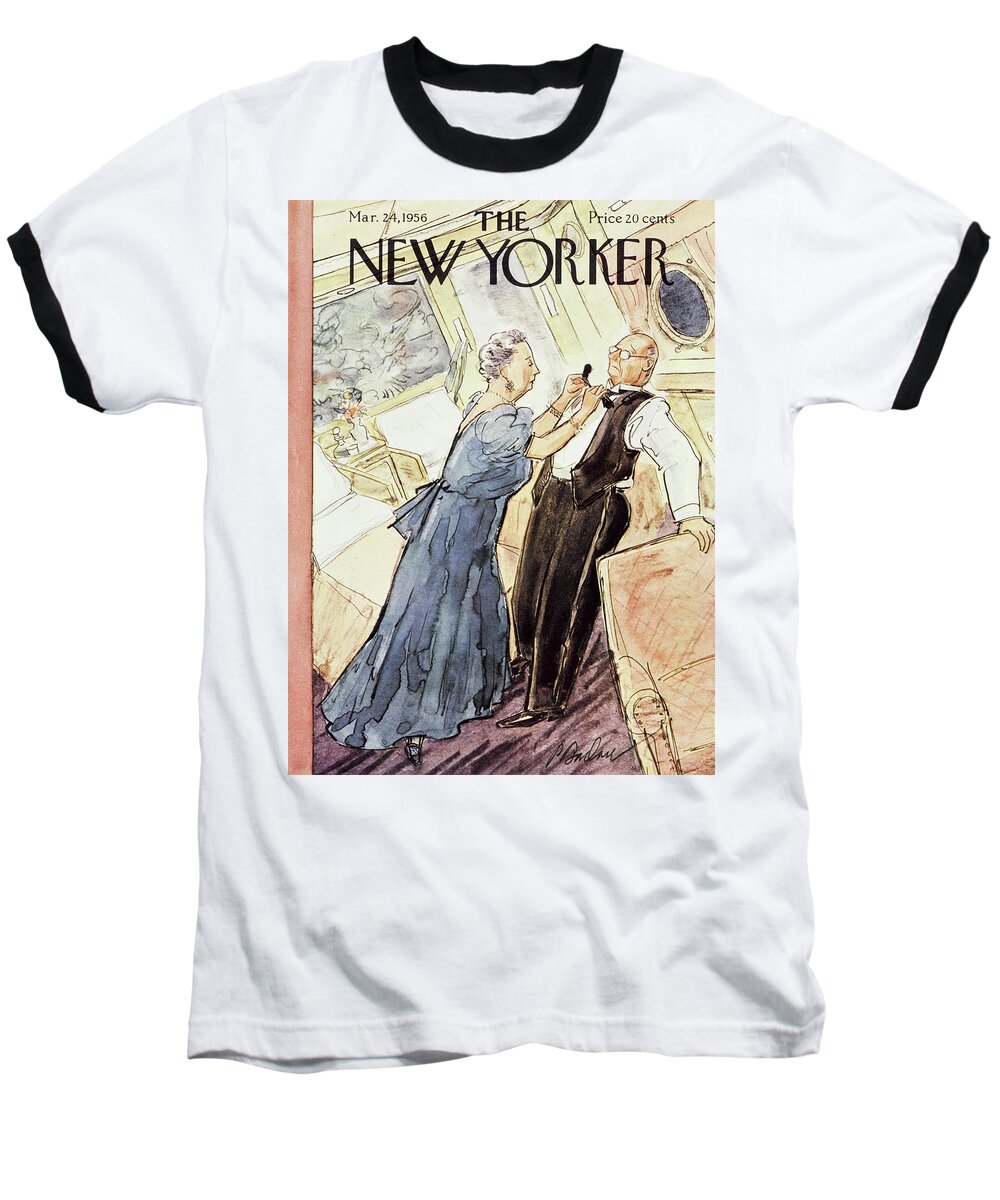 Couple Baseball T-Shirt featuring the painting March 24 1956 by Perry Barlow