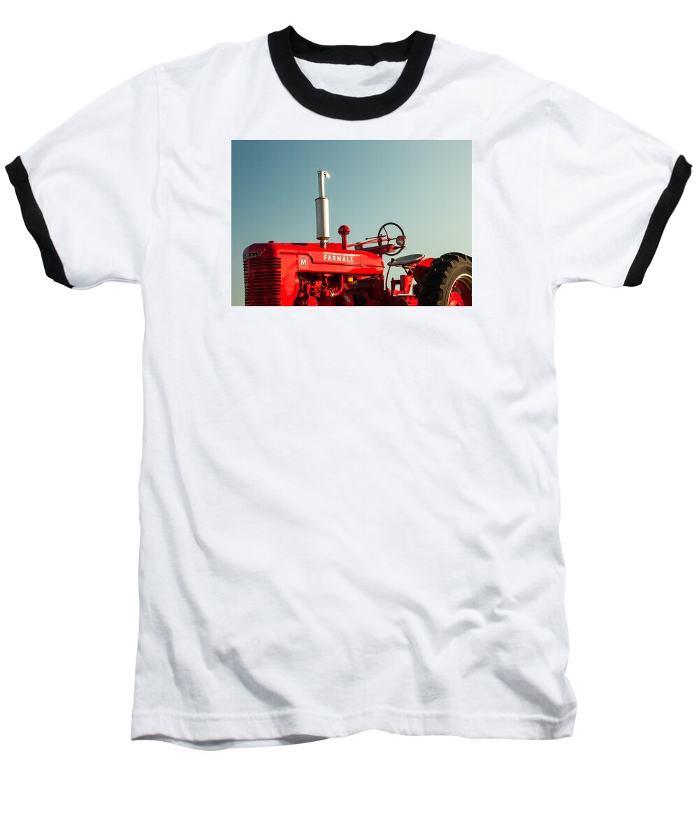 Red Baseball T-Shirt featuring the photograph McCormick-Deering Farmall M by Todd Klassy