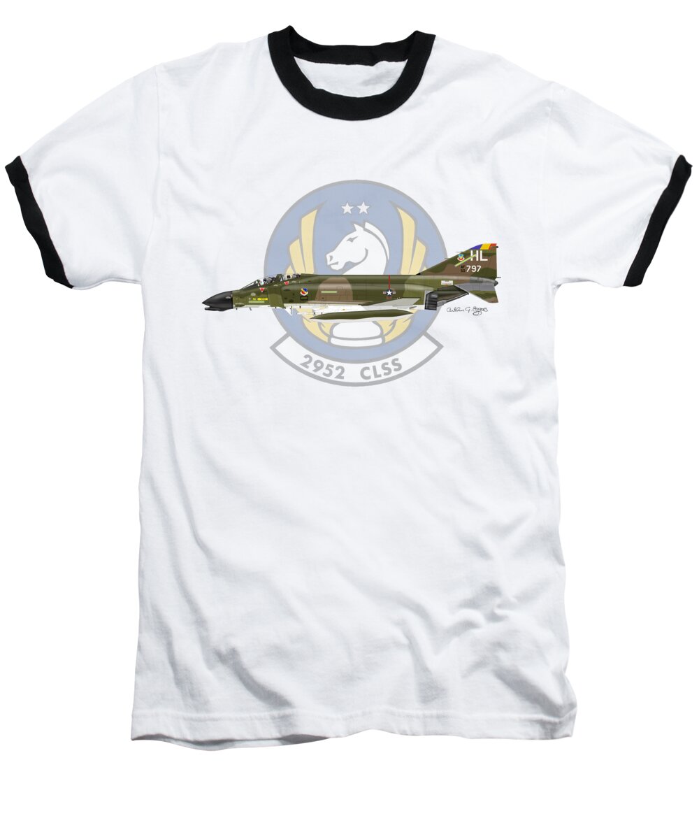Mcdonnell Douglas Baseball T-Shirt featuring the digital art McDonnell Douglas F-4D Phantom II Hill by Arthur Eggers