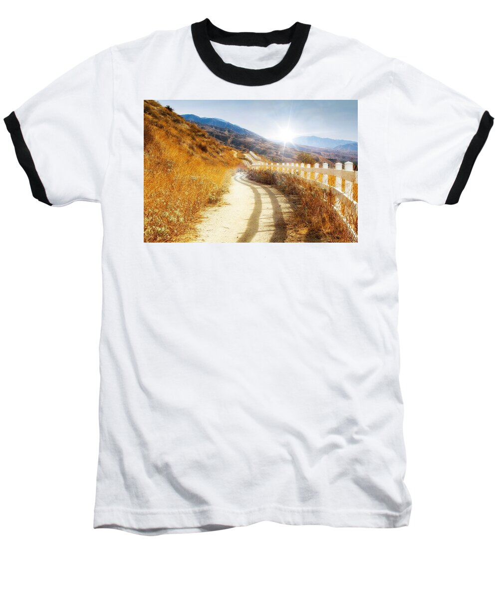 Hike Baseball T-Shirt featuring the photograph Morning Hike by Alison Frank
