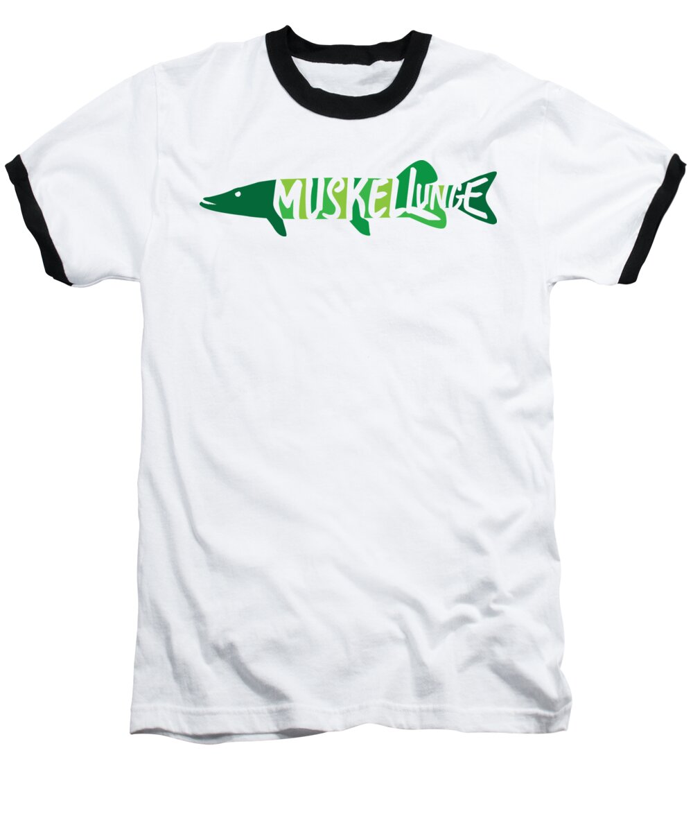Musky Baseball T-Shirt featuring the digital art Multicolored Muskellunge by Geoff Strehlow