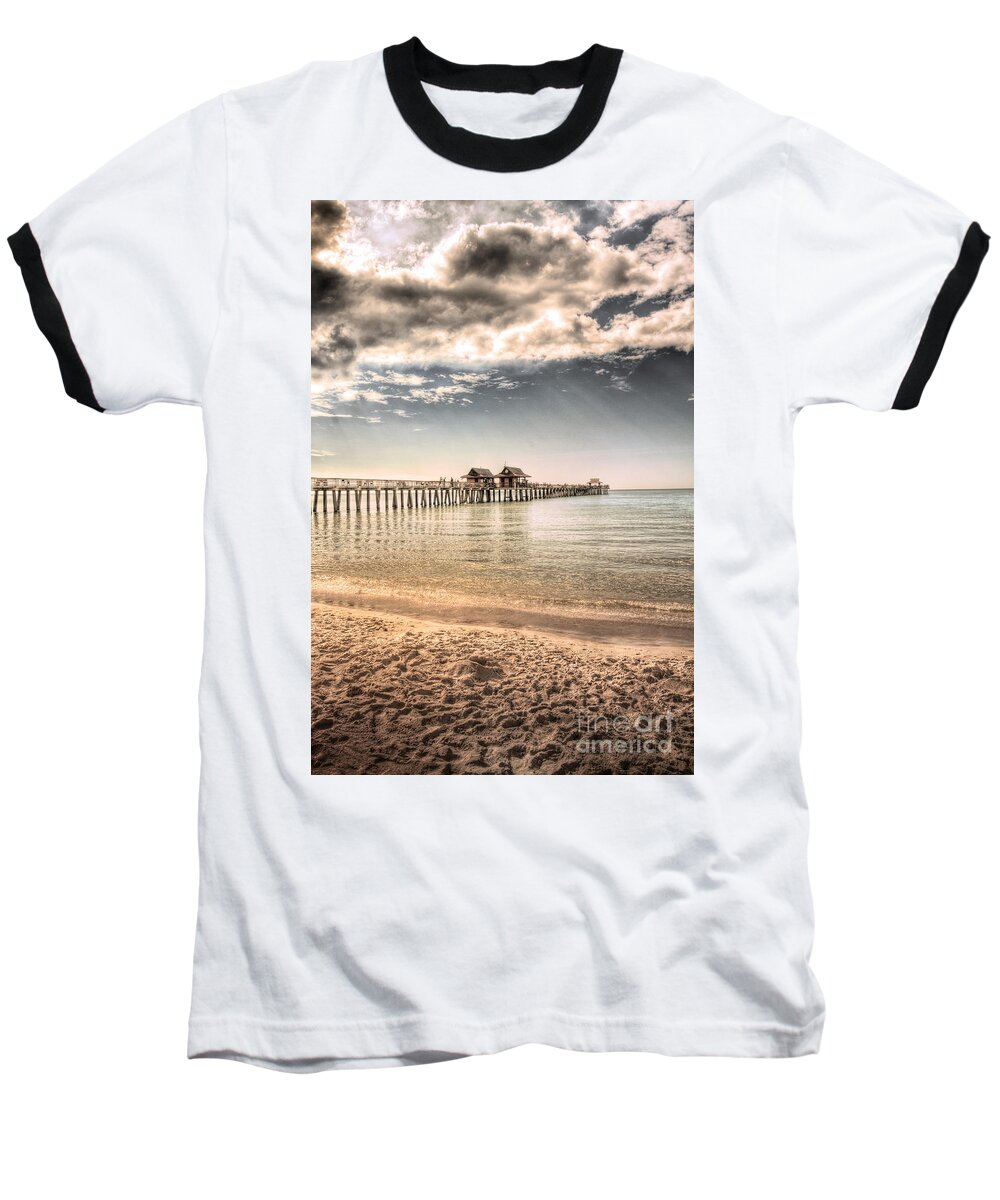 Naples Baseball T-Shirt featuring the photograph Naples Pier by Margie Hurwich