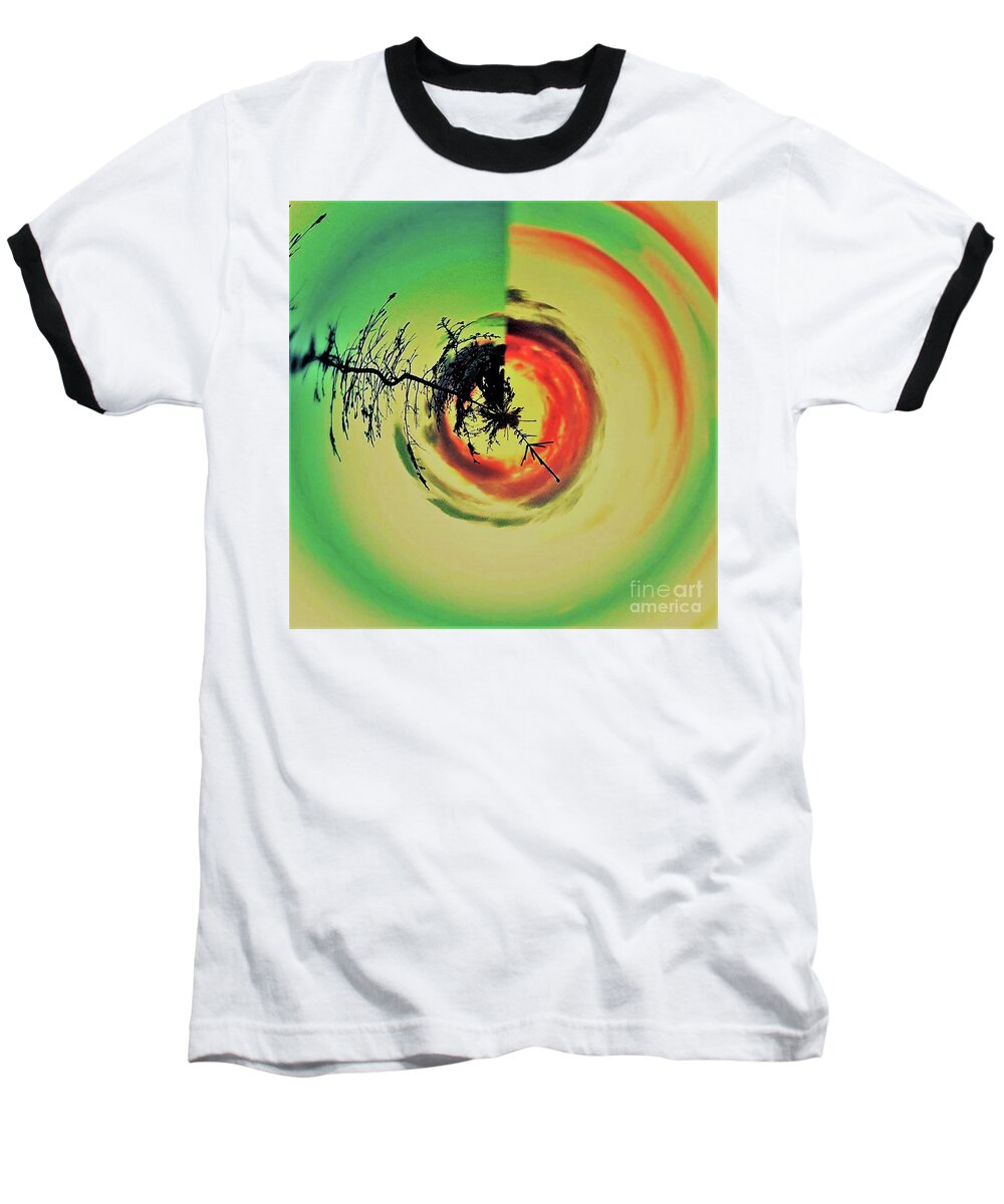 Vortex Baseball T-Shirt featuring the digital art Natures Vortex by Tracey Lee Cassin