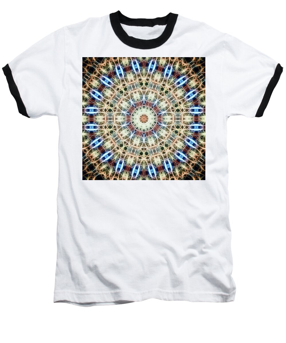 Tao Baseball T-Shirt featuring the digital art Neon Mandala, Nbr 20B by Will Barger