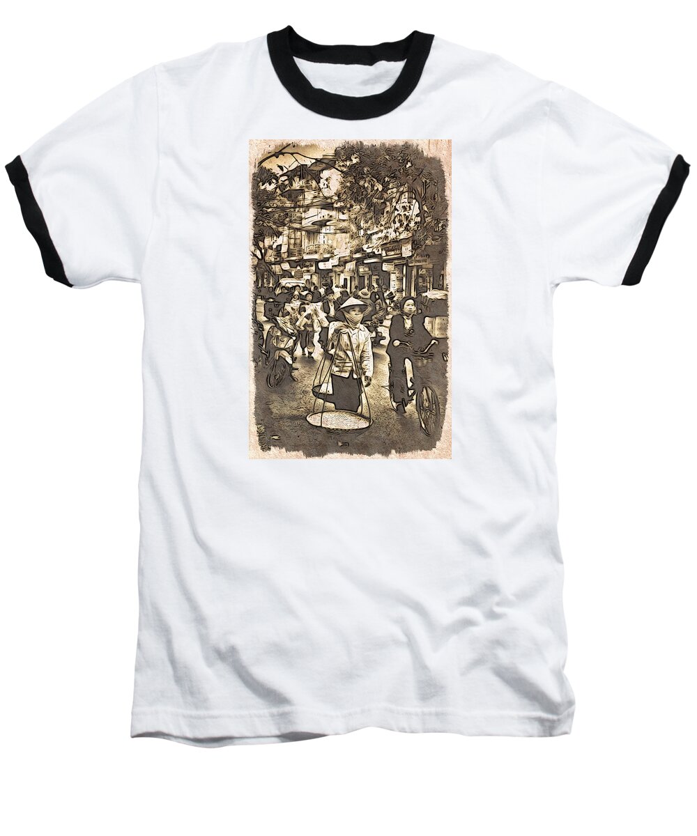 Asia Baseball T-Shirt featuring the digital art Off to Work by Cameron Wood