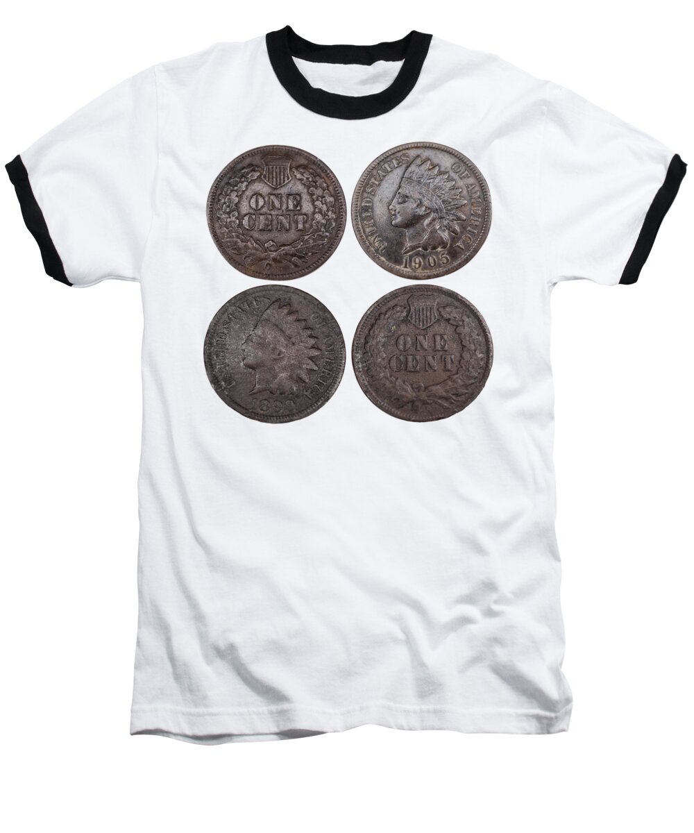 Old Pennies Baseball T-Shirt featuring the photograph Old Pennies 2016-1 by Thomas Young