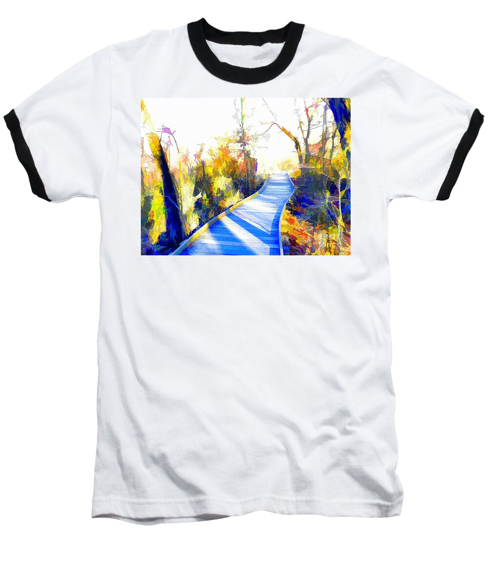 Forest Baseball T-Shirt featuring the painting Open Pathway Meditative Space by Robyn King