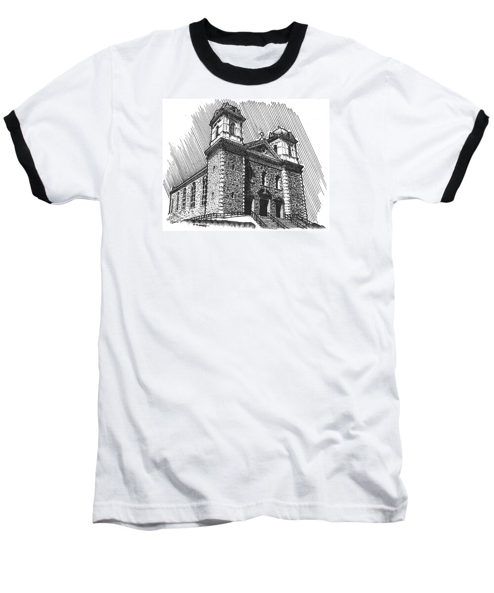 Church Baseball T-Shirt featuring the digital art Our Lady by David Luebbert