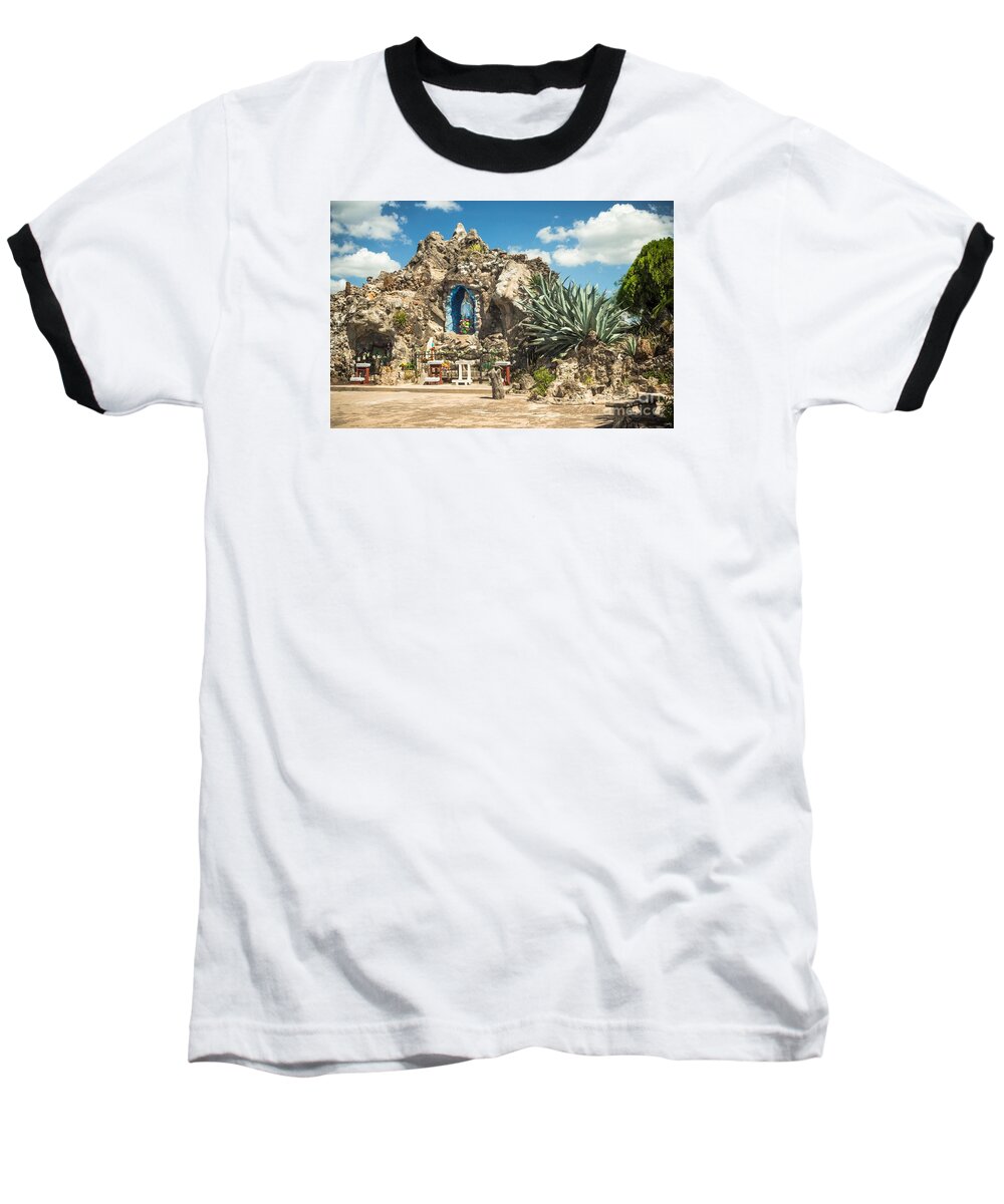 Our Lady Of Lourdes Grotto Baseball T-Shirt featuring the photograph Our Lady of Lourdes Grotto by Imagery by Charly