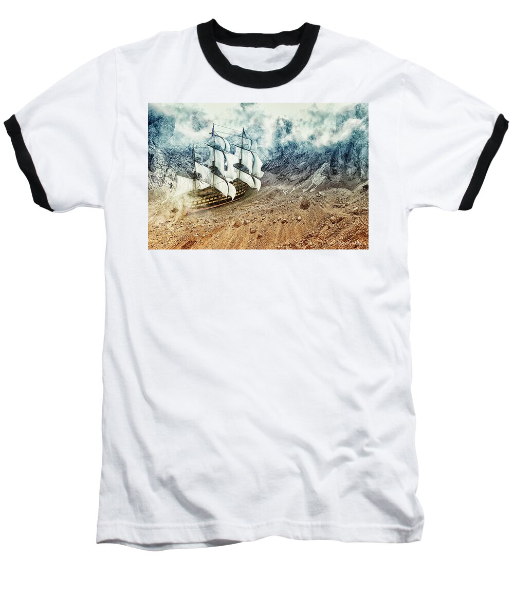 Photo Baseball T-Shirt featuring the digital art Out of Place by Jutta Maria Pusl