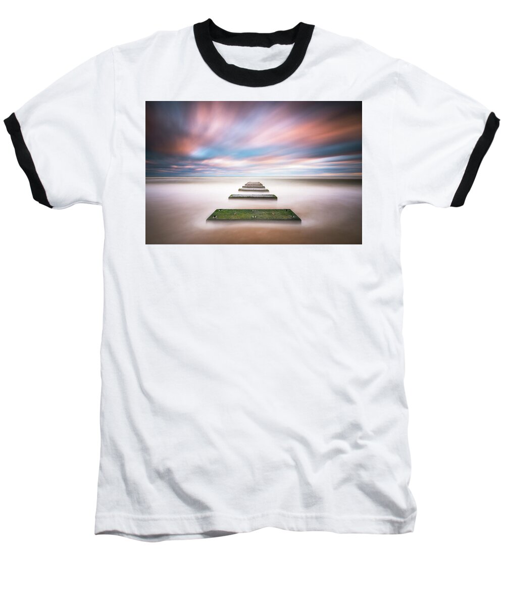 Obx Baseball T-Shirt featuring the photograph Outer Banks North Carolina Seascape Nags Head NC by Dave Allen