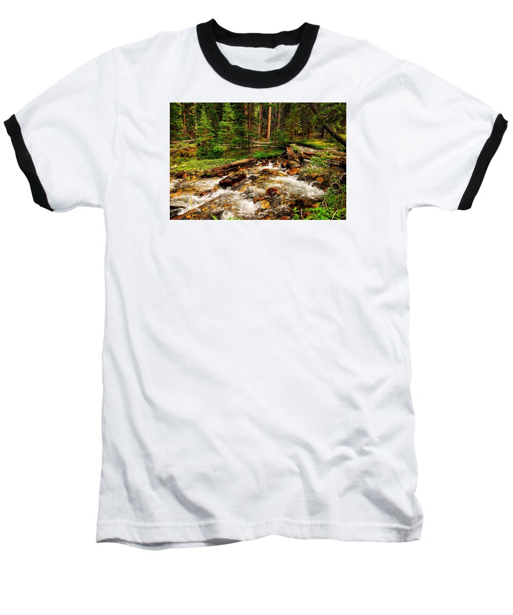 Pahsimeroi River Baseball T-Shirt featuring the photograph Pahsimeroi Cascades by Greg Norrell