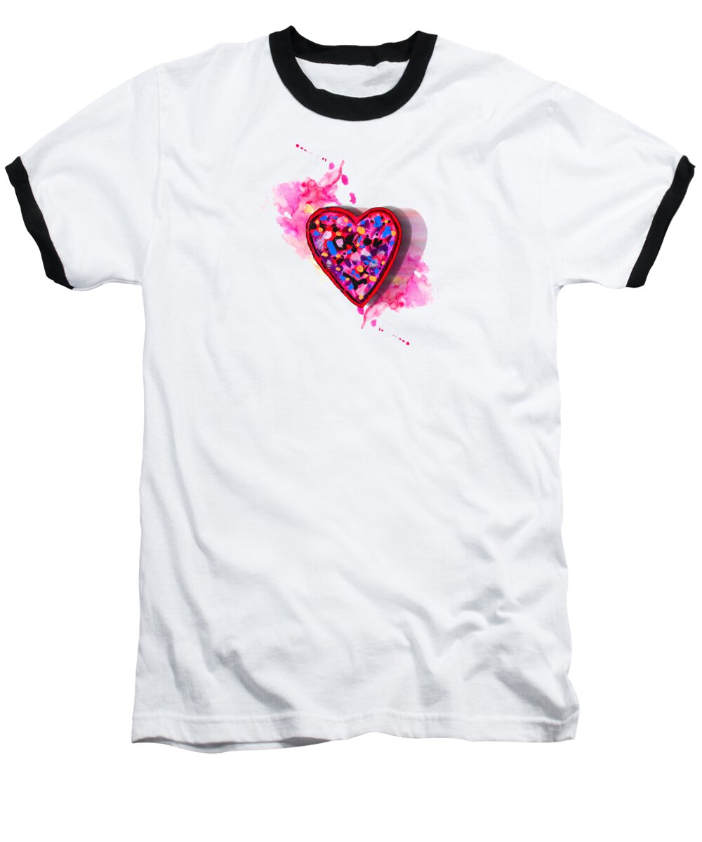 Hearts Baseball T-Shirt featuring the digital art Painted Heart by Christine Perry