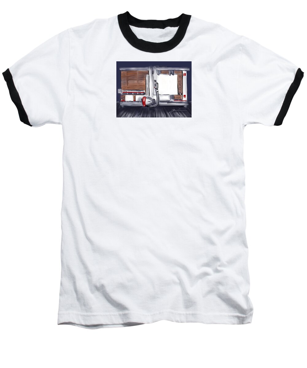 Panel Saw Baseball T-Shirt featuring the painting Panel Saw by Jean Pacheco Ravinski