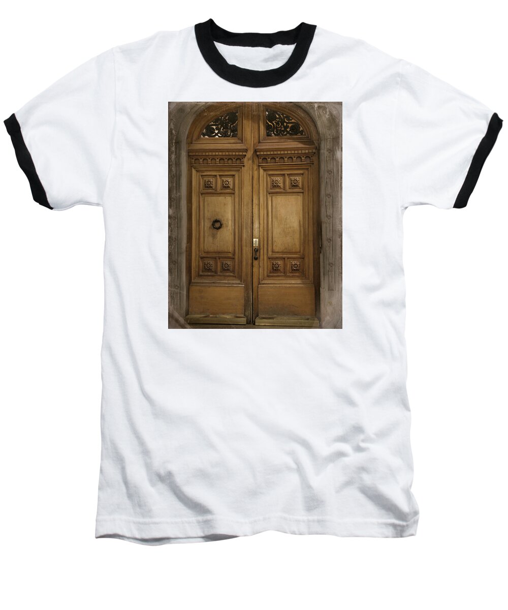 Entrance Baseball T-Shirt featuring the photograph Paris Doorway by KATIE Vigil