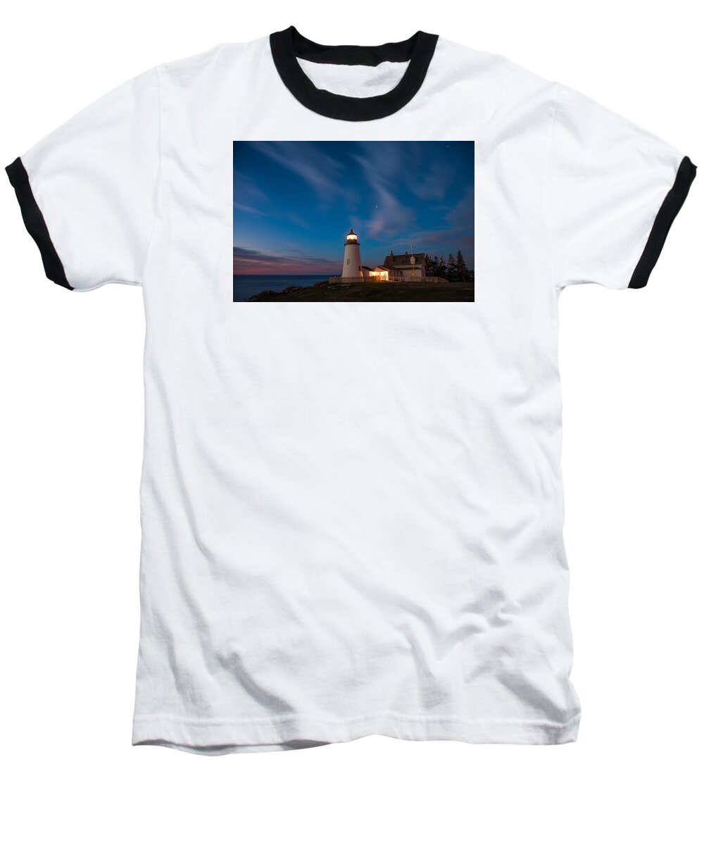 Lighthouse Baseball T-Shirt featuring the photograph Pemaquid Dawn by Darren White