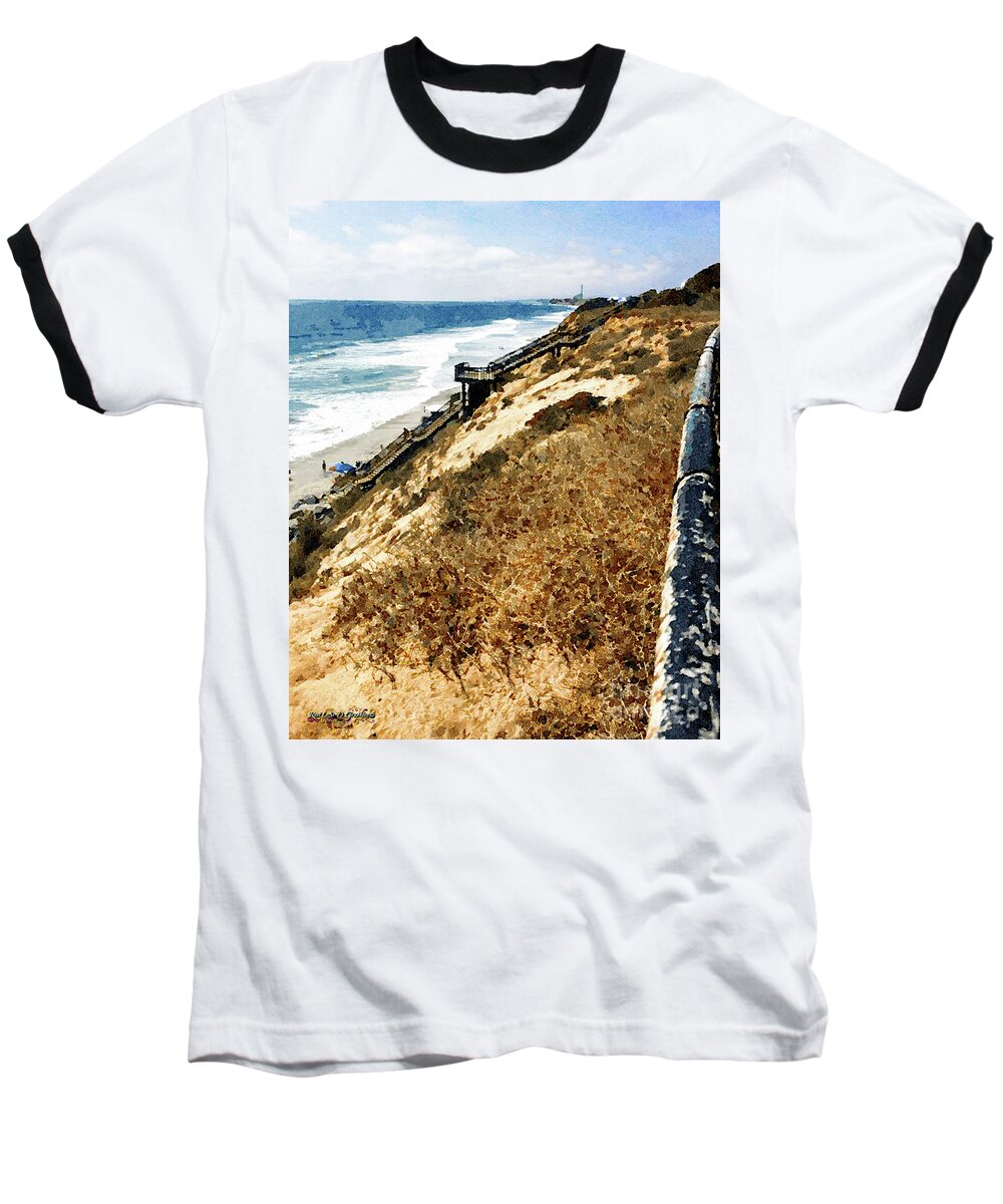 Beach Baseball T-Shirt featuring the digital art Ponto Beach, Carlsbad by Rhonda Strickland