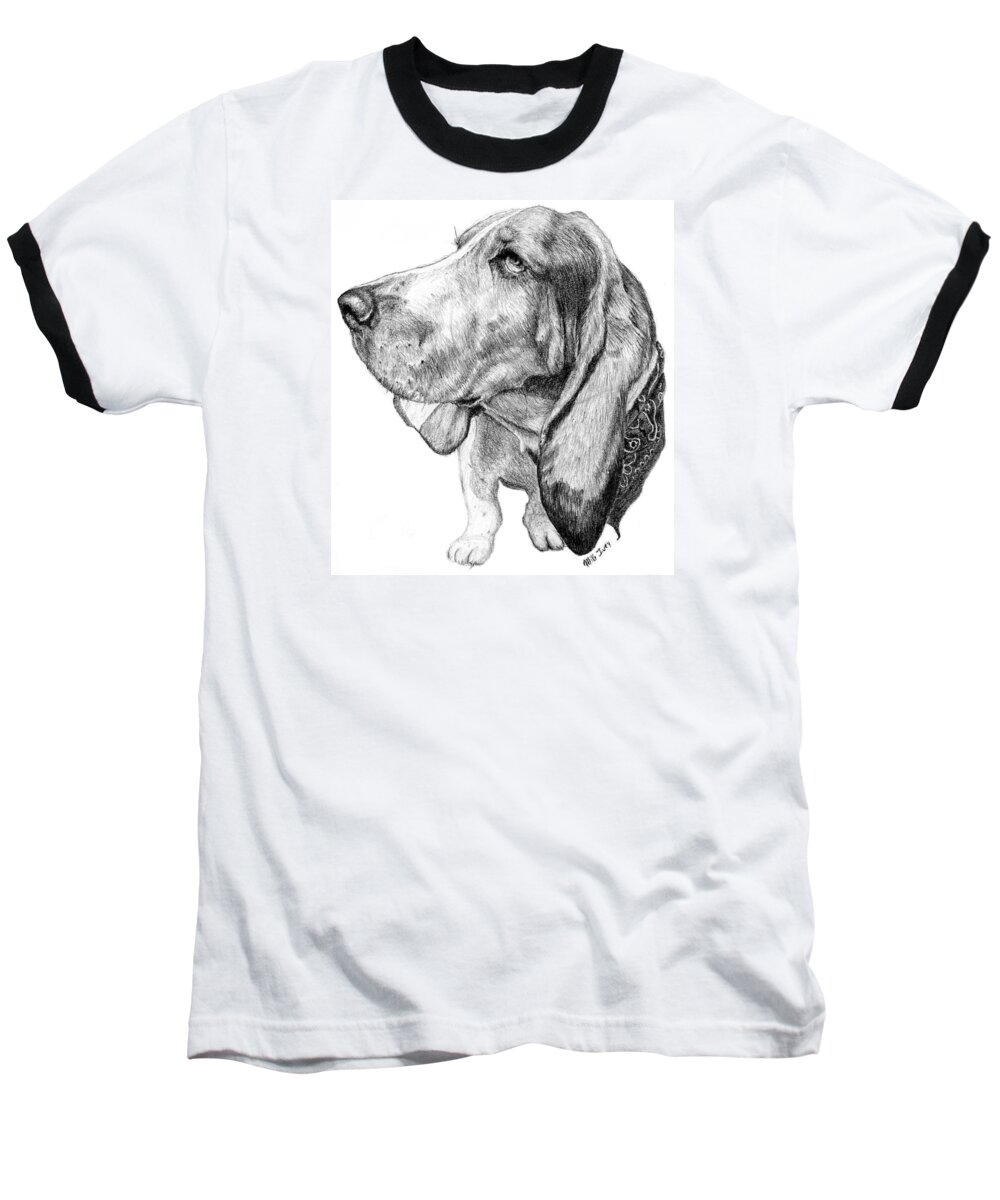 Dog Baseball T-Shirt featuring the drawing Pooch by Mike Ivey