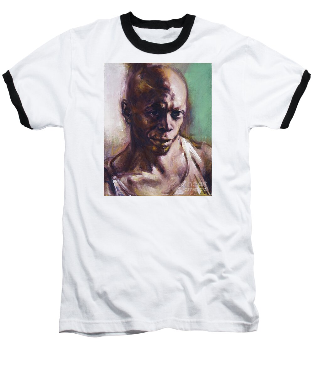 Portrait Baseball T-Shirt featuring the painting Portrait of Don Pullen by Ritchard Rodriguez