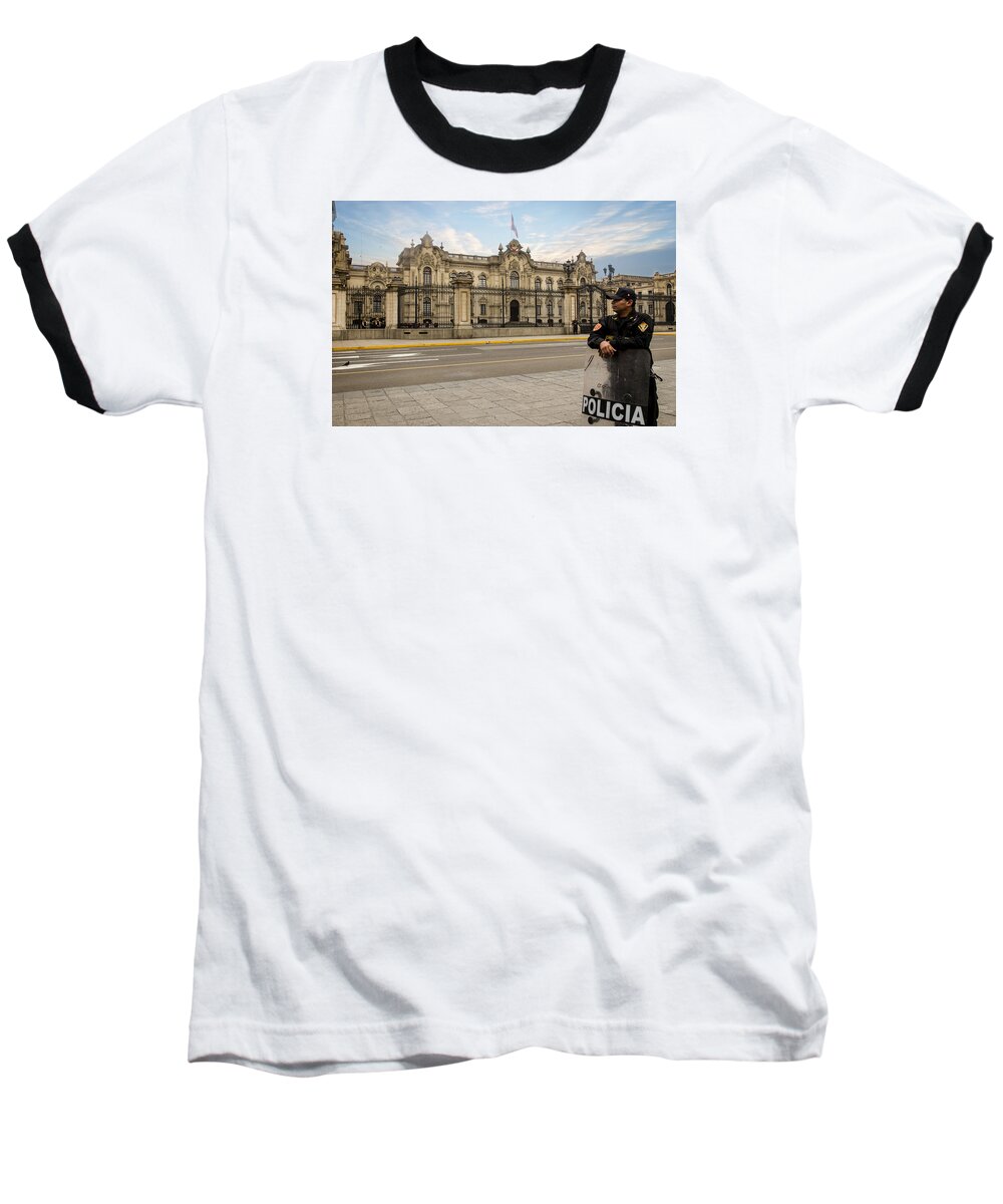 Lima Baseball T-Shirt featuring the photograph Presidential Palace in Lima by Kathryn McBride