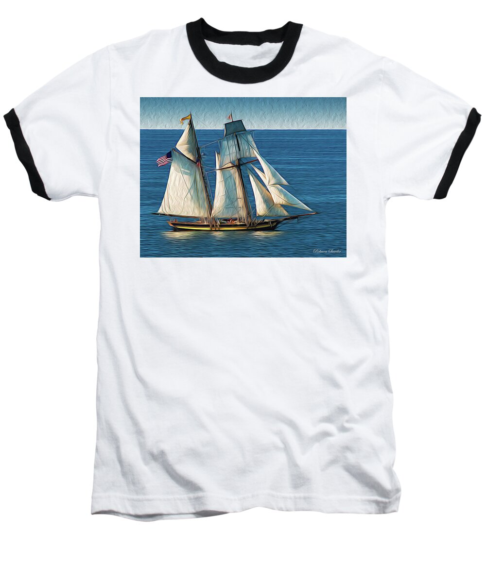 Ships Baseball T-Shirt featuring the photograph Pride of Baltimore by Rebecca Samler
