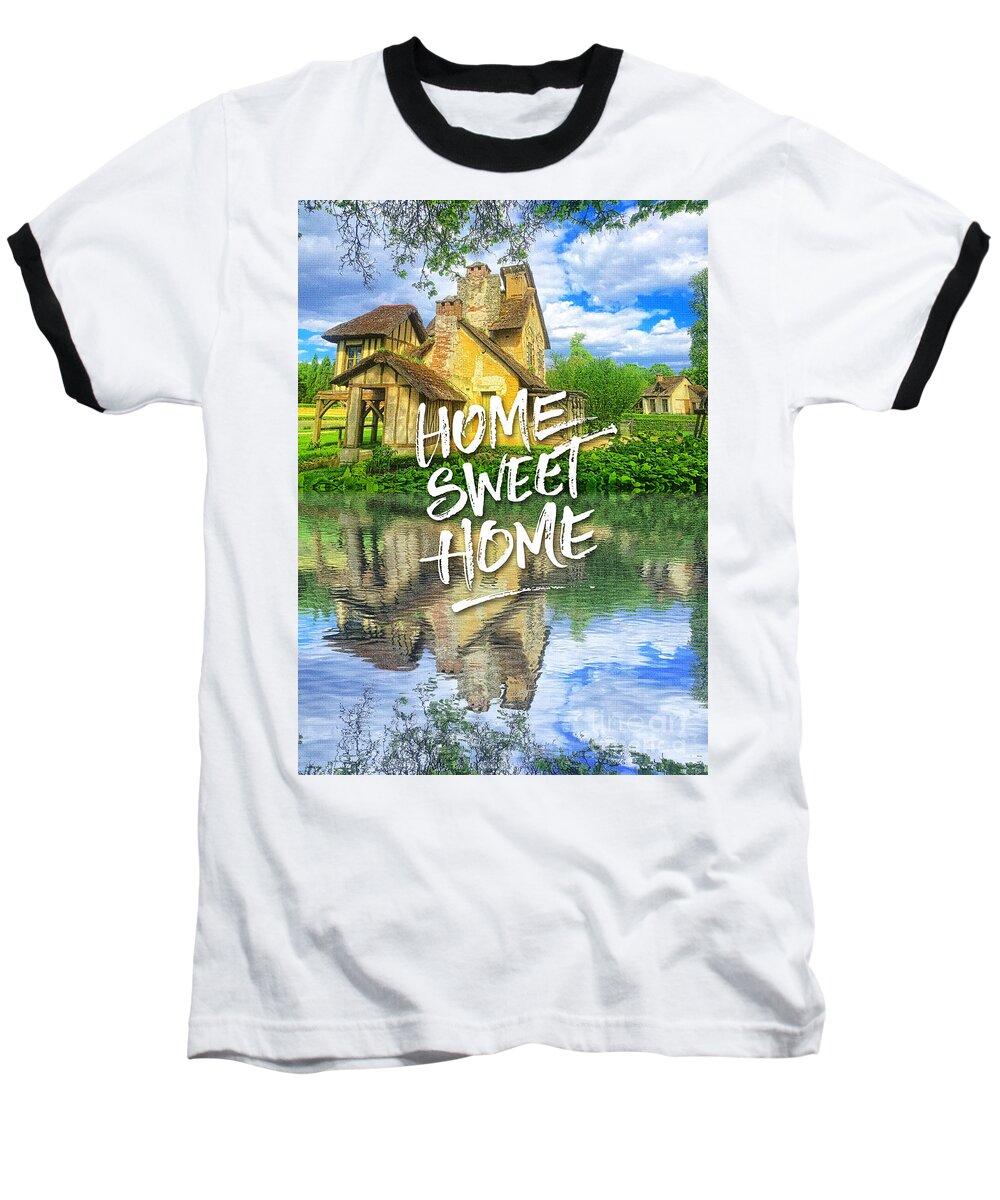 Queen Baseball T-Shirt featuring the photograph Queen Marie-Antoinette Hamlet Cottage Versailles Paris France by Beverly Claire Kaiya
