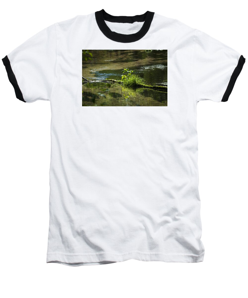 Color Image Baseball T-Shirt featuring the photograph Quiet trout stream by Brian Green