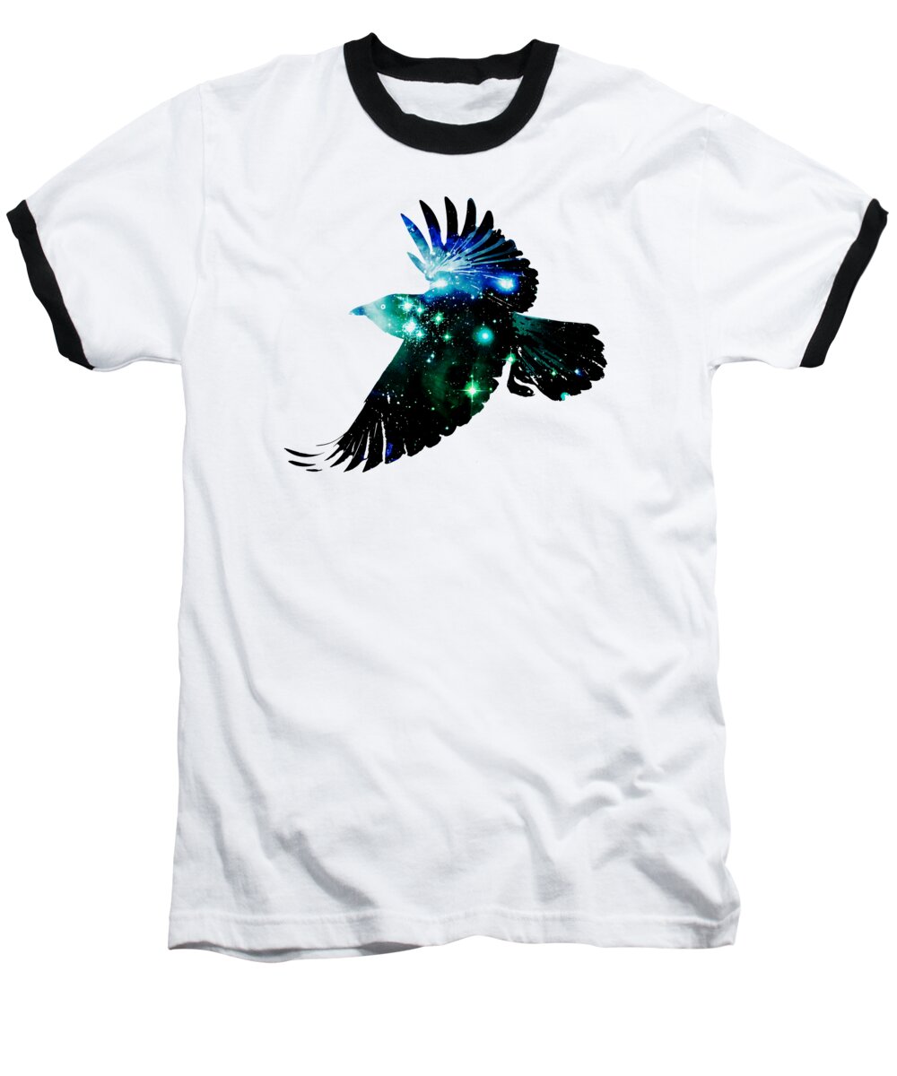 Malakhova Baseball T-Shirt featuring the digital art Raven by Anastasiya Malakhova