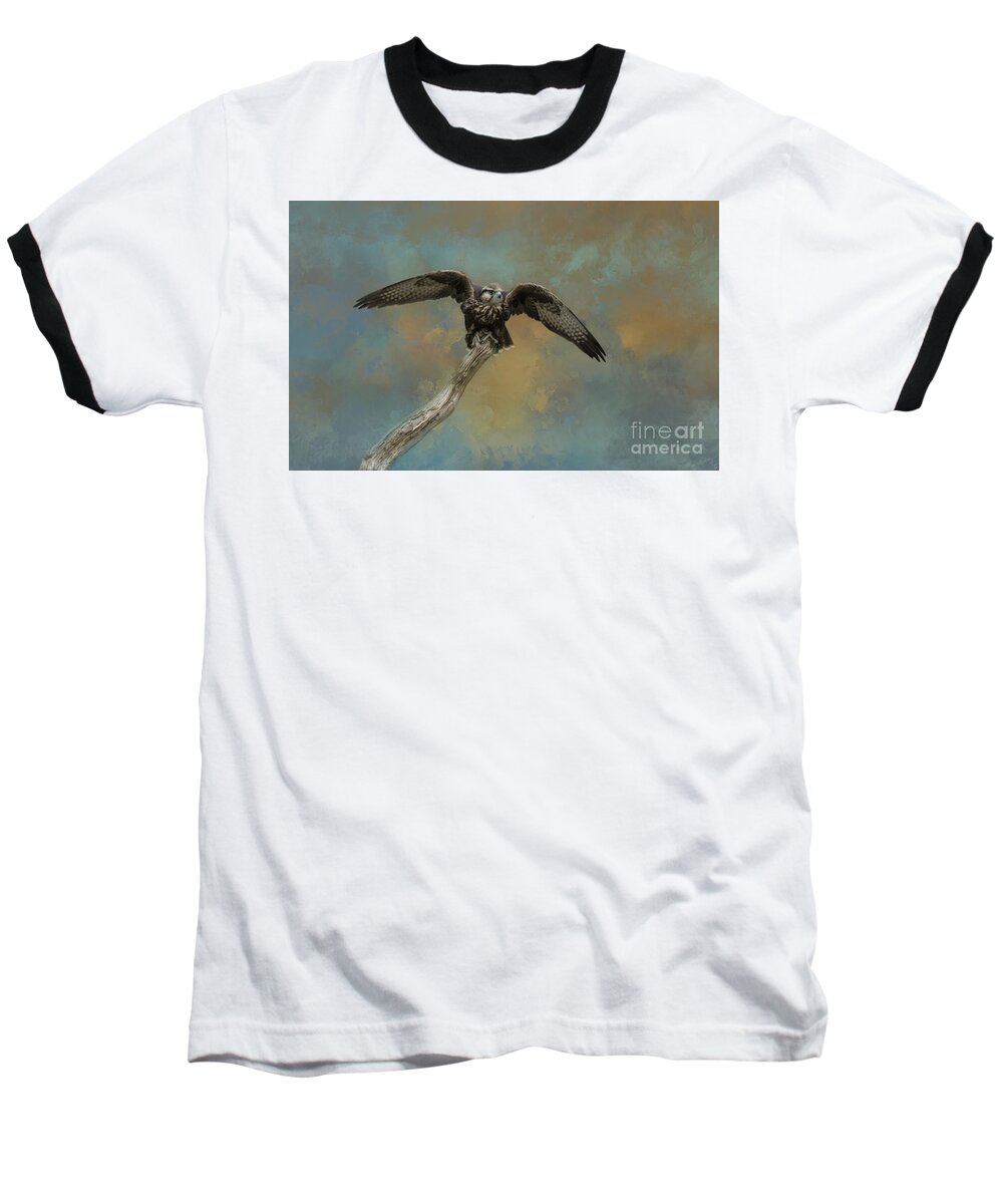 Common Kestrel Baseball T-Shirt featuring the photograph Ready for Flight by Eva Lechner