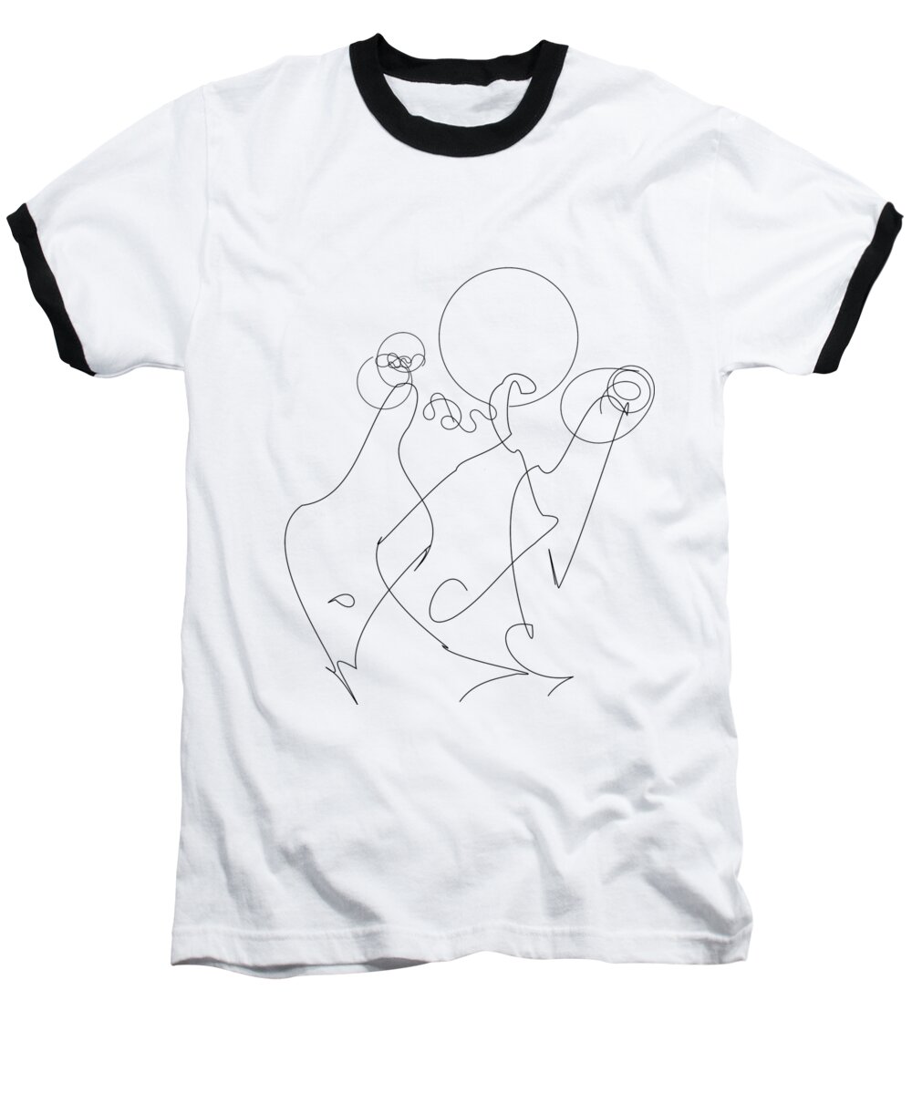 Three Baseball T-Shirt featuring the digital art Really Loose Drawing 2 by Keshava Shukla