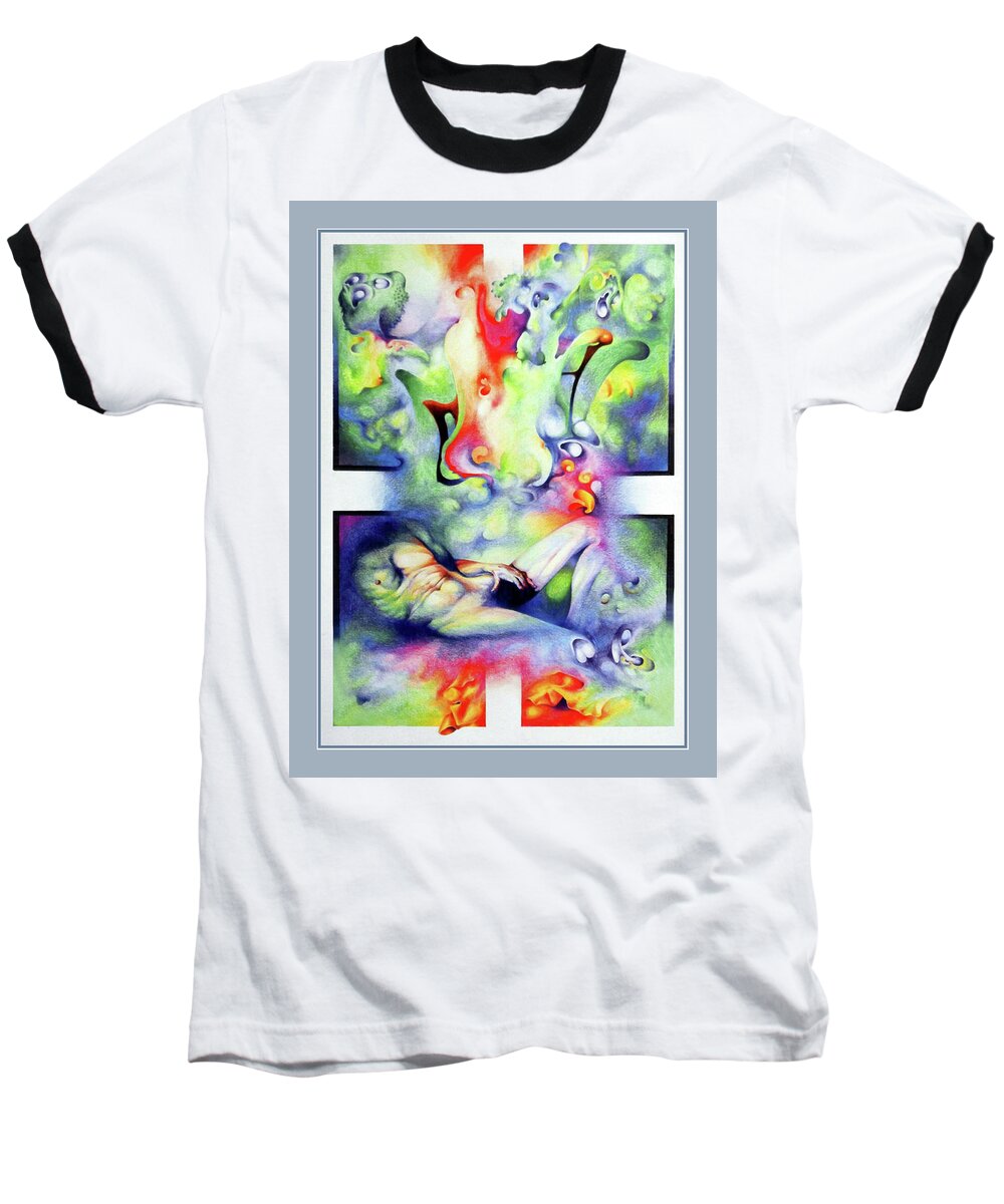 Otto Rapp Baseball T-Shirt featuring the drawing Reckless Dreamer by Otto Rapp