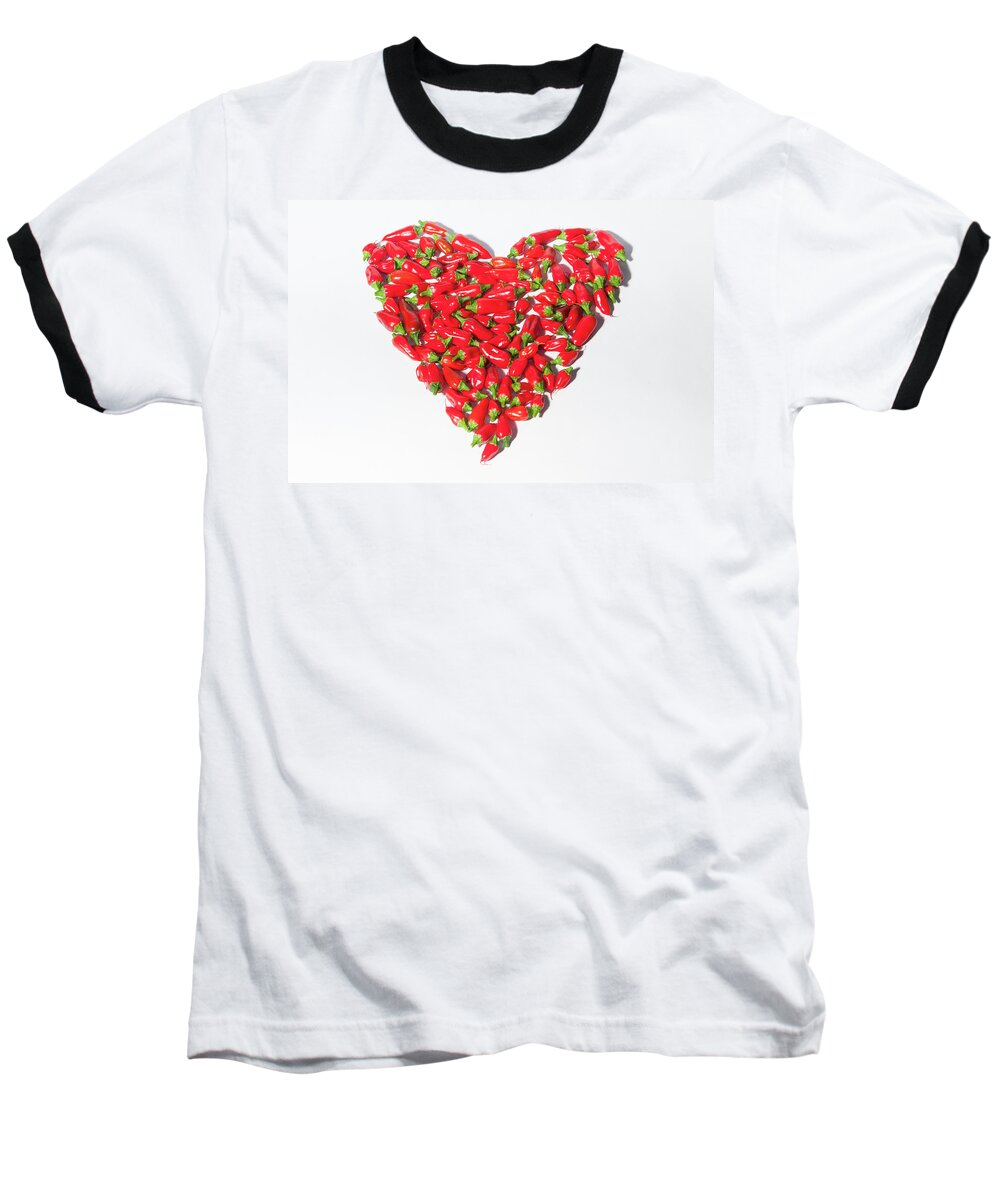 Heart Baseball T-Shirt featuring the photograph Red Chillie Heart ii by Helen Jackson
