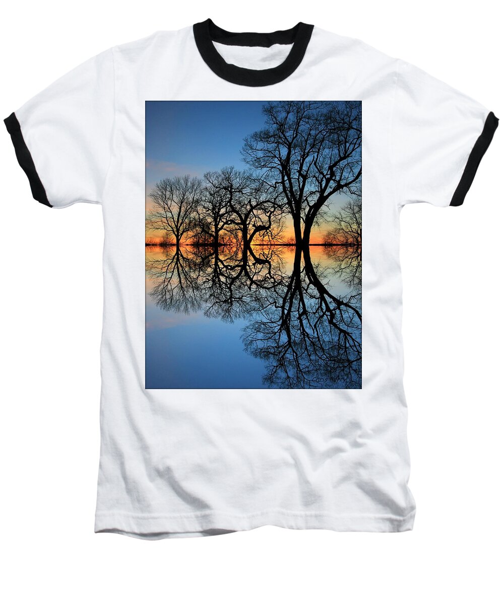 Sunset Baseball T-Shirt featuring the photograph Reflecting on Tonight by Chris Berry