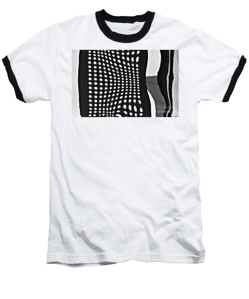 Reflection Baseball T-Shirt featuring the photograph Reflection on 42nd Street 2 Grayscale by Sarah Loft