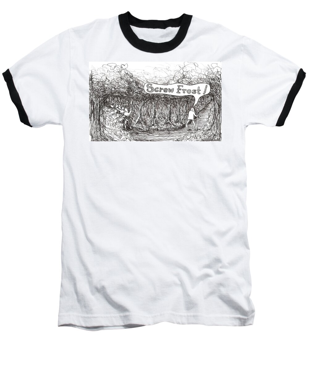 Old Baseball T-Shirt featuring the drawing Road More Travelled by R Allen Swezey