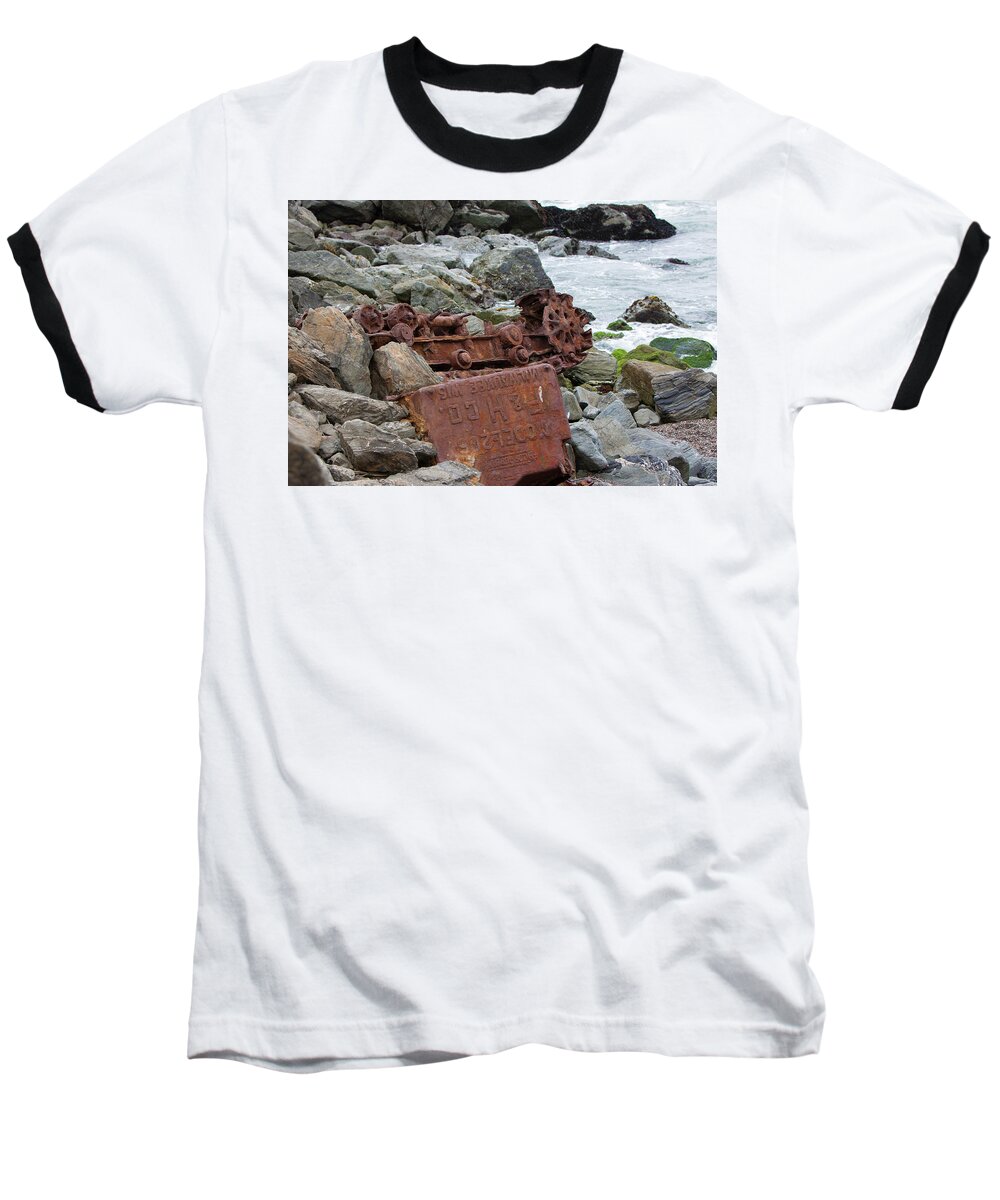 Railway Chassis Baseball T-Shirt featuring the photograph Rusted In Place by Kandy Hurley