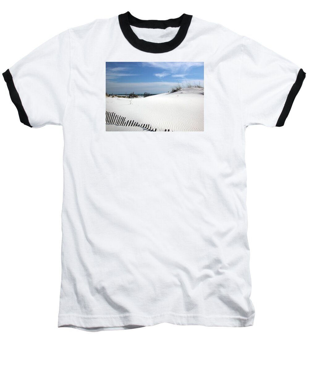 White Baseball T-Shirt featuring the photograph Sand Dunes Dream by Marie Hicks