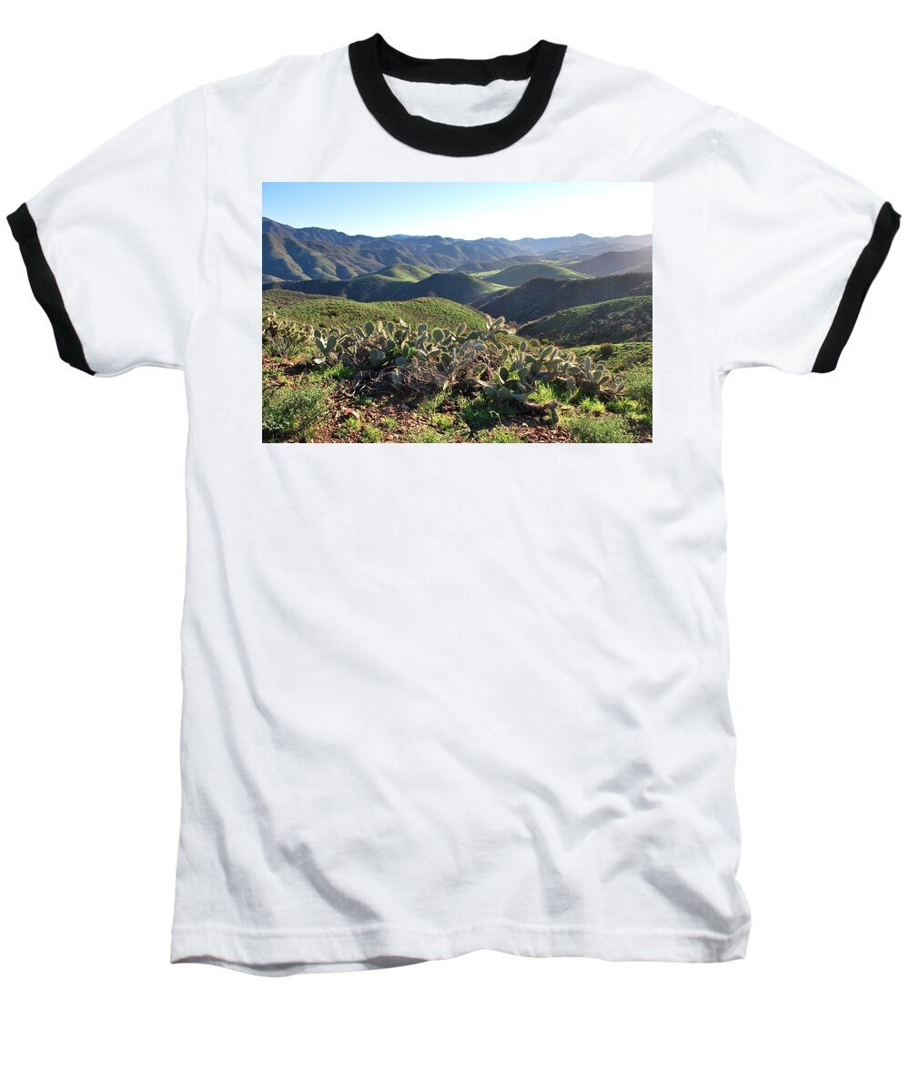 Tree Baseball T-Shirt featuring the photograph Santa Monica Mountains - Hills and Cactus by Matt Quest