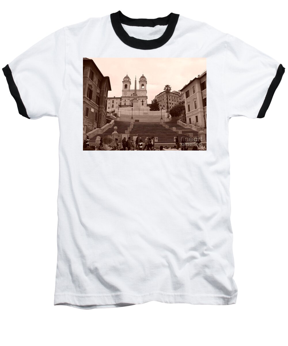 Piazza Di Spagna Baseball T-Shirt featuring the photograph Scalinata by Tiziana Maniezzo