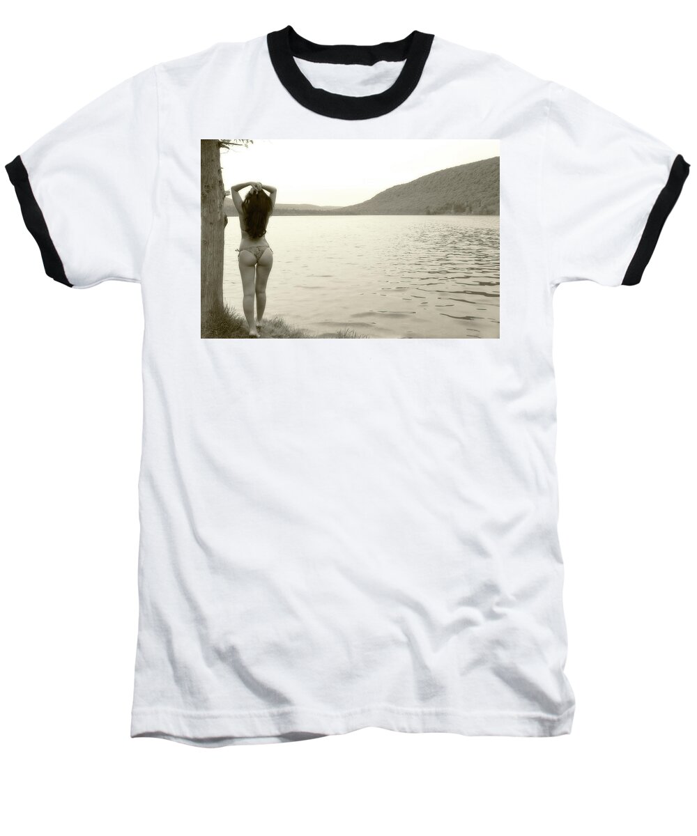 Pond Baseball T-Shirt featuring the photograph Scenery by David Stasiak