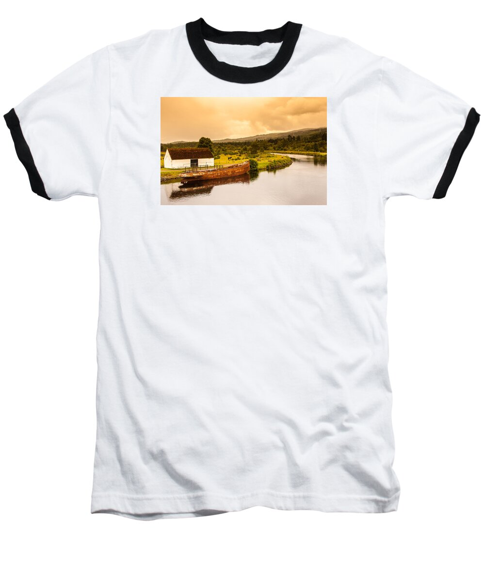 Lake Baseball T-Shirt featuring the photograph Scottish Loch 2 by Kathleen McGinley